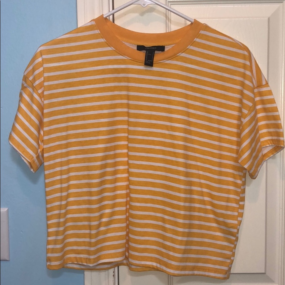 Forever 21 Striped Crop Shirt